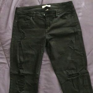 Black distressed jeans